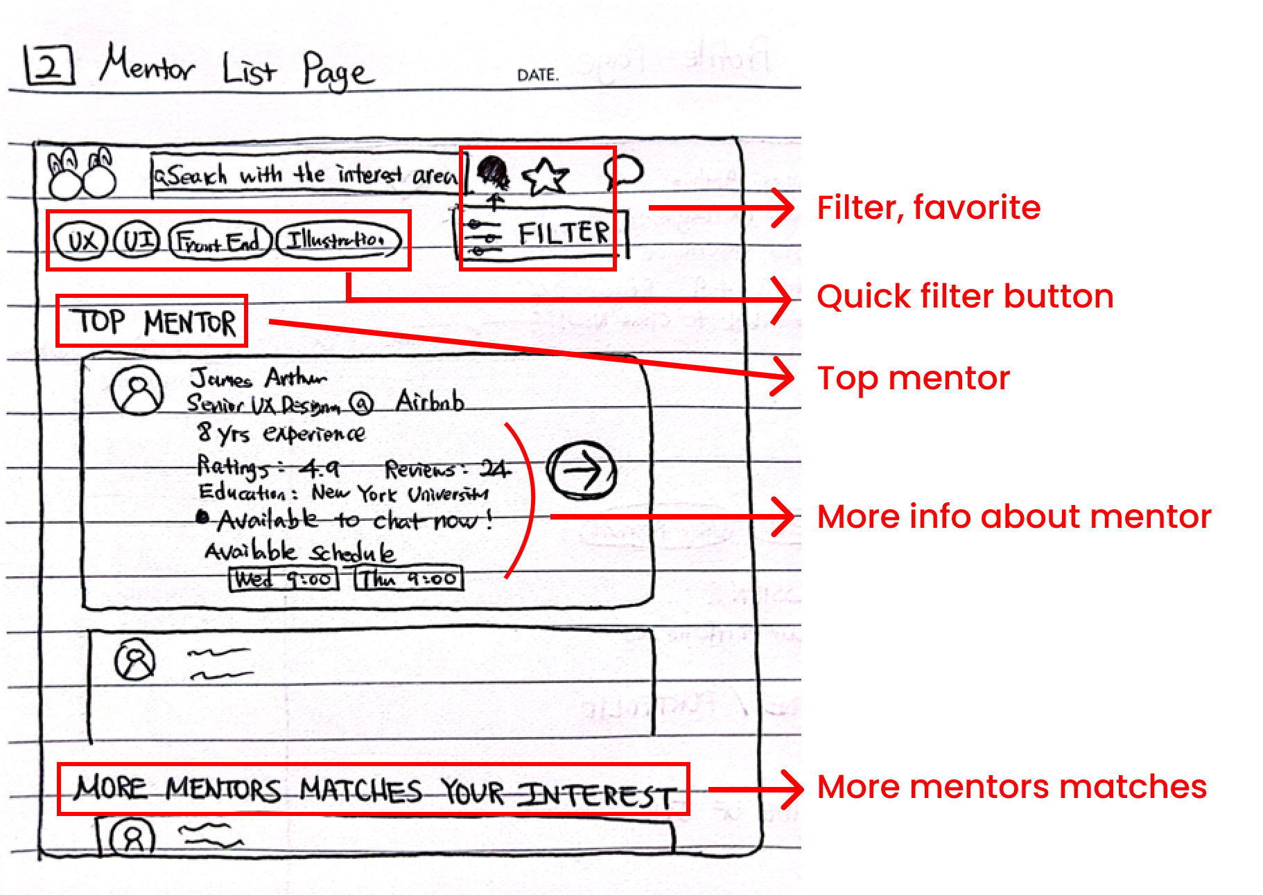 MentorBuddies mobile app ux ui design Wireframe Profile Building