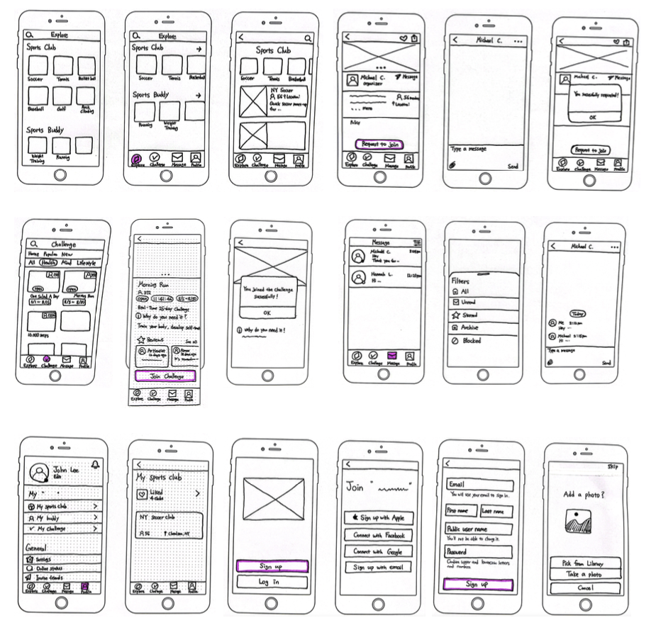 WeClub Low-fi Sketching