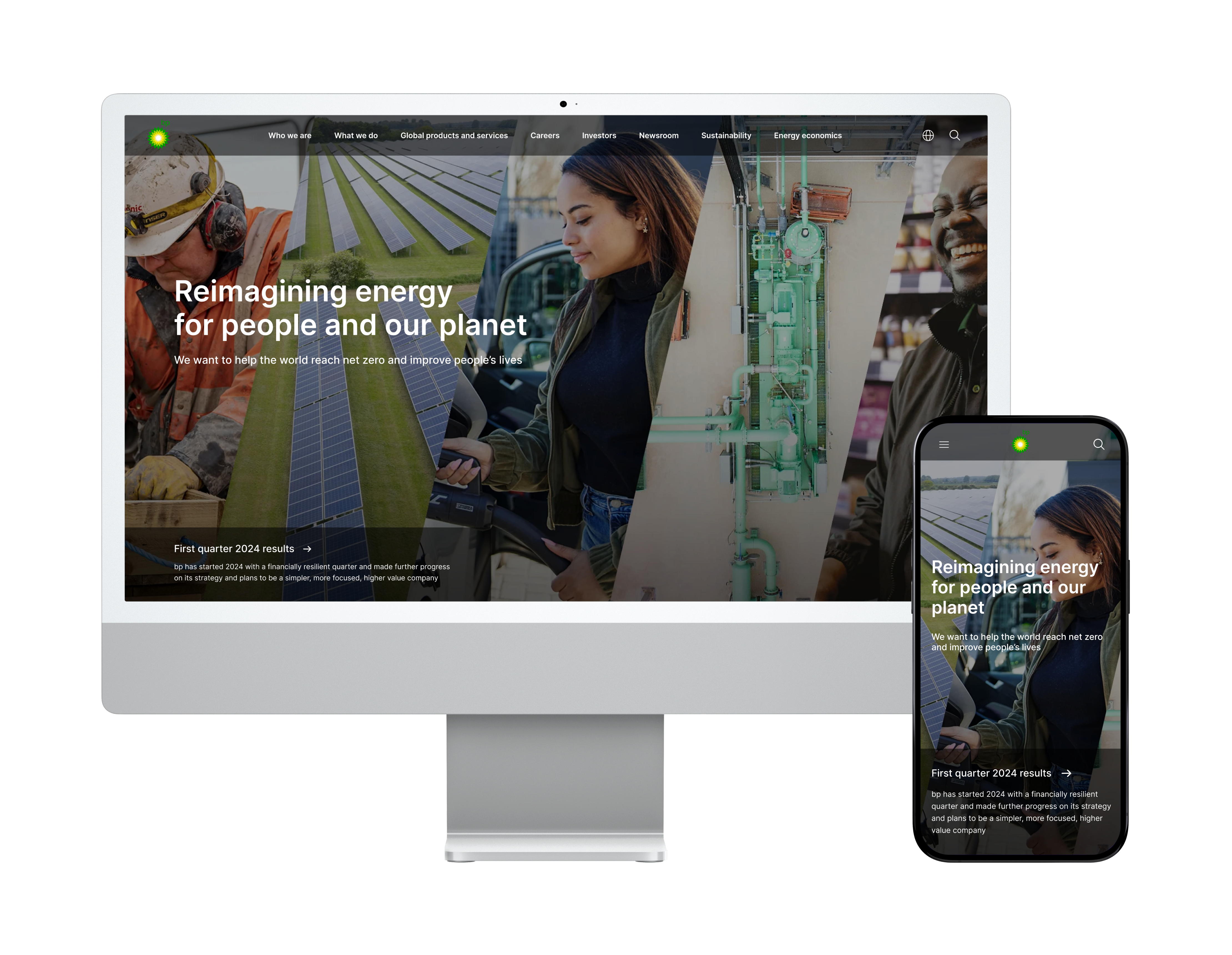 BP plc responsive web design redesign