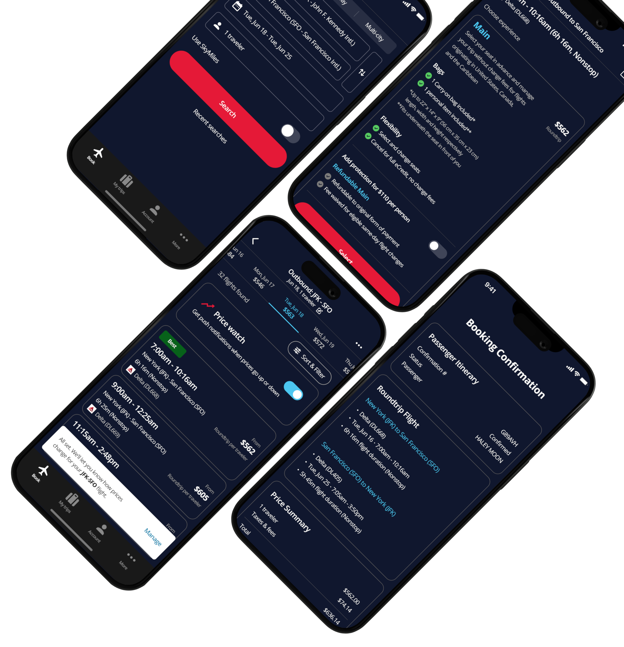 delta airlines mobile app ux ui project redesign