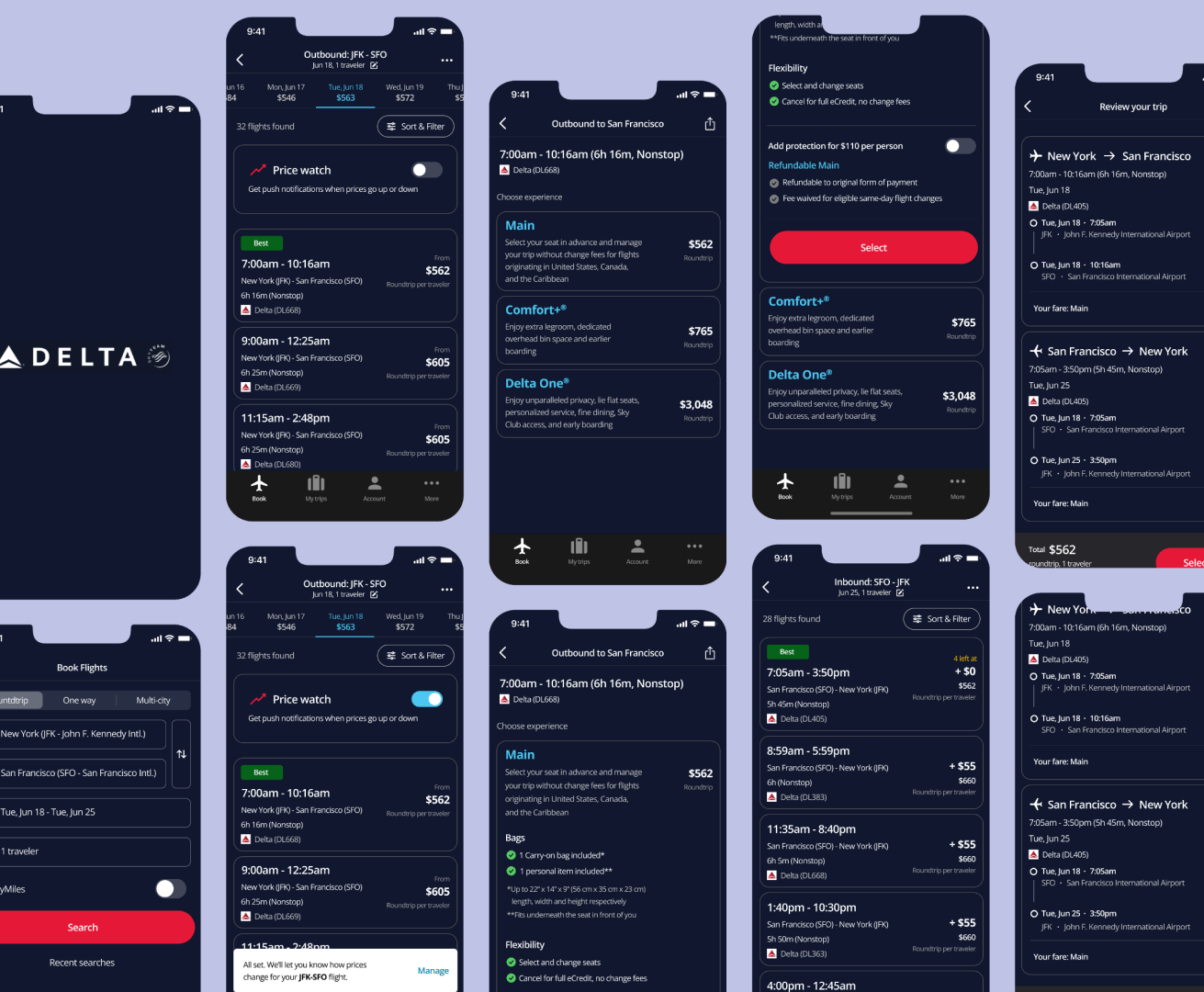 delta airlines mobile app ux ui project redesign